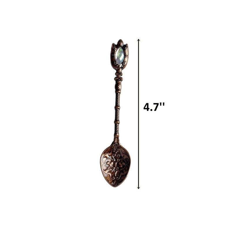 BSRN Turkish Coffee Pot and Copper Spoon Set - 9 Oz Thick 2mm Antique Copper Looking - Stove top Coffee Maker Cezve with Copper Handle & Copper Spoon - for 3 People - Image 3